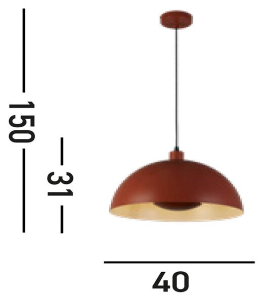 Висящо осветително тяло Mars, тъмнооранжево, Ø 40 cm, стомана