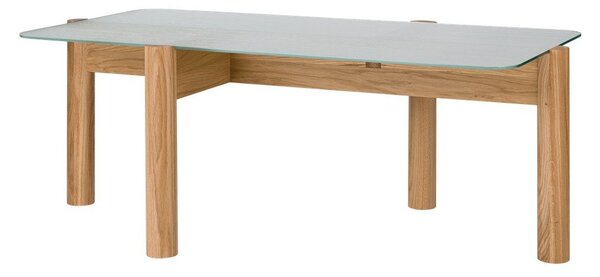 Масичка за кафе със стъклен плот в естествен цвят 55x105 cm Kob – noo.ma
