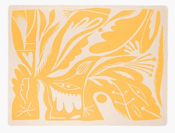Жълто одеяло 165x200 cm Lino – noo.ma