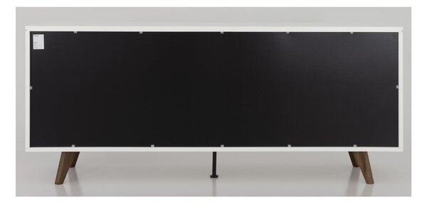 Нисък скрин с декор от орех в бял и естествен цвят 180x76 cm Plain - Tenzo