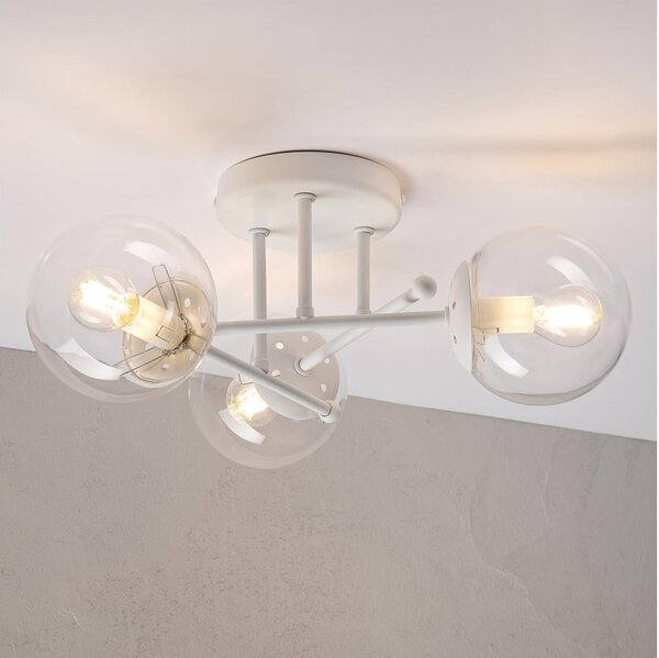 Плафонен полилей MALENA 3xE14/5W/230V бял/прозрачен