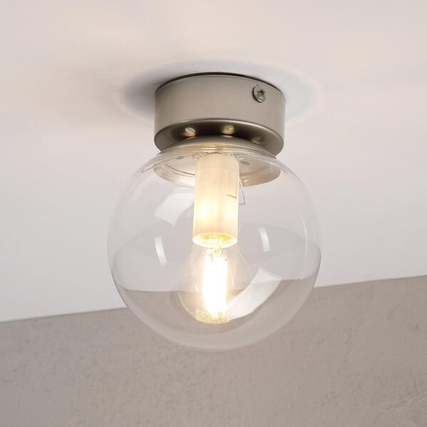 Плафон ELIAS 1xE14/5W/230V Ø 13 см матов хром/прозрачно