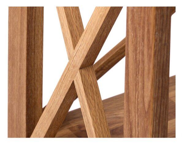 Стелаж от масивен дъб в естествен цвят 70x161 cm X-Shelf – Unique Furniture