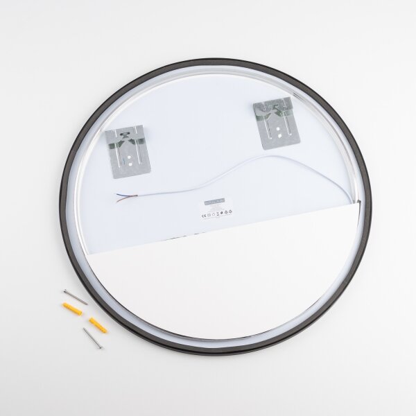 Brilagi-LED Огледало за баня NOVARA LED/19W/230V, 60 см, черно, IP44, CRI 90, с възможност за димиране (димер) + CCT (регулируема цветна температура)