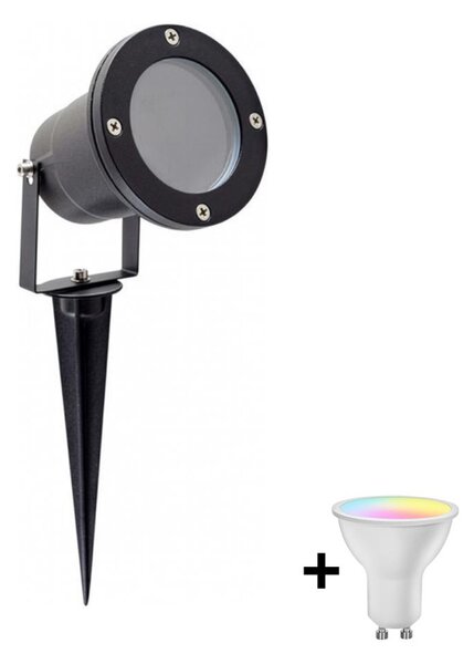 LED RGBW димируема външна лампа BLAKE 1xGU10/4,8W/230V IP65 + дистанционно управление
