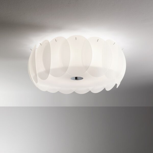 Ideal Lux - Таванно осветително тяло OVALINO 8xE27/60W/230V Ø 53,5 см бяло