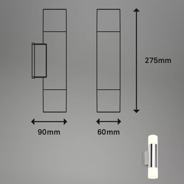 Briloner - LED стенен осветител за баня 2xGU10/4,8W/230V IP44 3000K хром