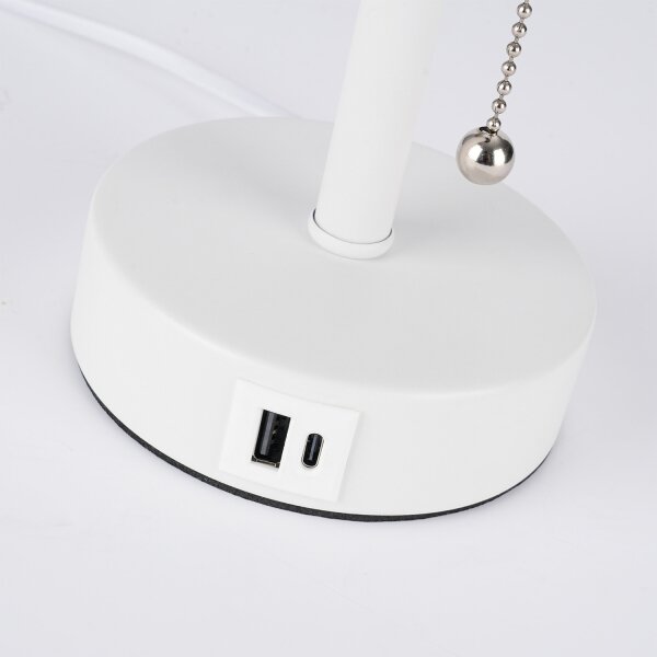 Brilagi - Настолна лампа с USB порт TABLON 1xE27/25W/230V бяла/бежова