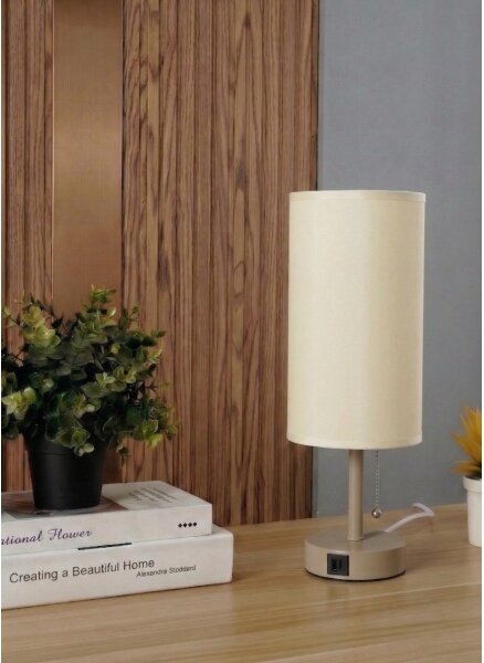 Brilagi - Настолна лампа с USB порт TABLON 1xE27/25W/230V бежова/кремава
