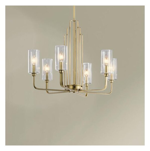 Quintiesse QN-KIMROSE6-BNB - Полилей на тръба KIMROSE 6xE14/40W/230V златист