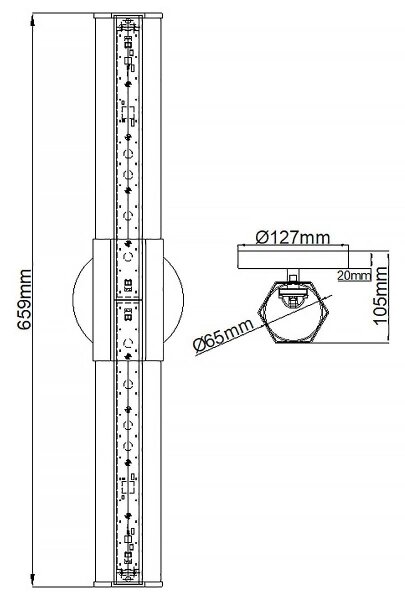 Quintiesse QN-FACET-LED2-HB-BATH-LED Осветително тяло за баня FACET 2xLED/12W/230V IP44 в златист цвят