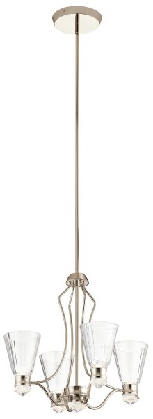 Quintiesse QN-KAYVA9-PN-LED Стъклен полилей на штанга KAYVA LED/24W/230V IP44 лъскав хром