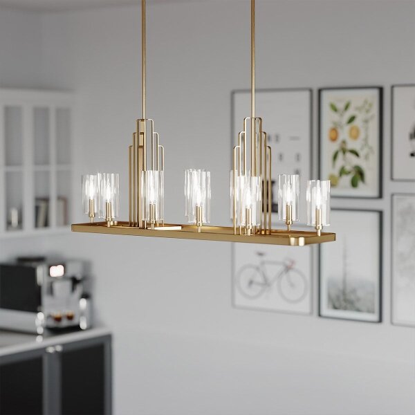 Quintiesse QN-KIMROSE10-BNB - Висящ полилей KIMROSE на тръба 10xE14/40W/230V златист