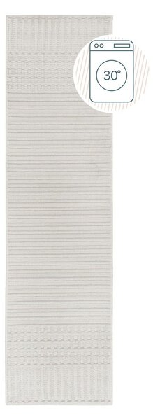 Бяла пътека от шенил подходяща за пране 60x240 cm Elton – Flair Rugs