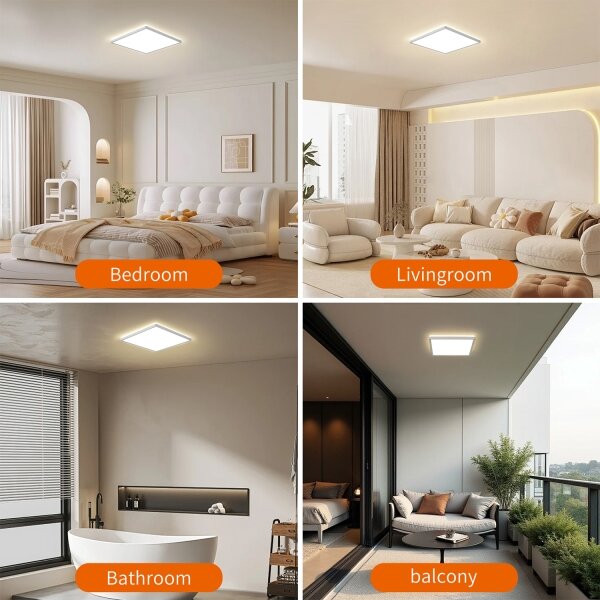 Brilagi - ултра тънко LED таванно осветително тяло за баня 18W/230V 30x30 cm сребристо IP54