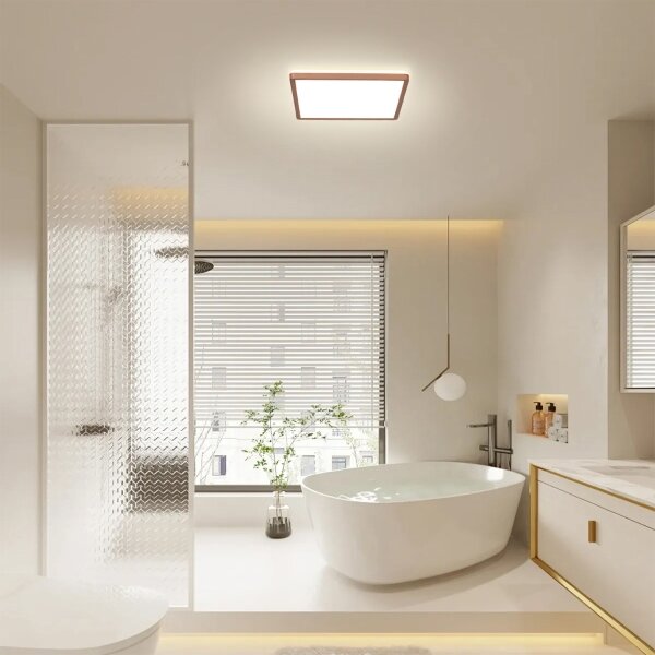 Brilagi - LED таванно осветително тяло за баня ULTRA SLIM LED/18W/230V 30x30 cm розово злато IP54