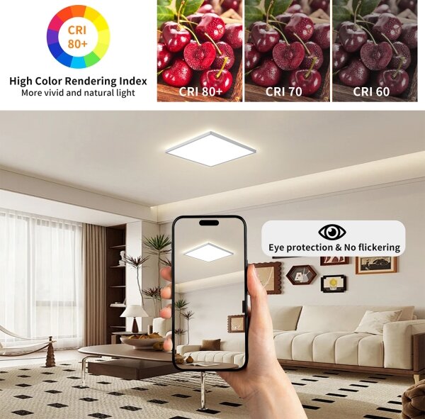 Brilagi - ултра тънко LED таванно осветително тяло за баня 18W/230V 30x30 cm сребристо IP54