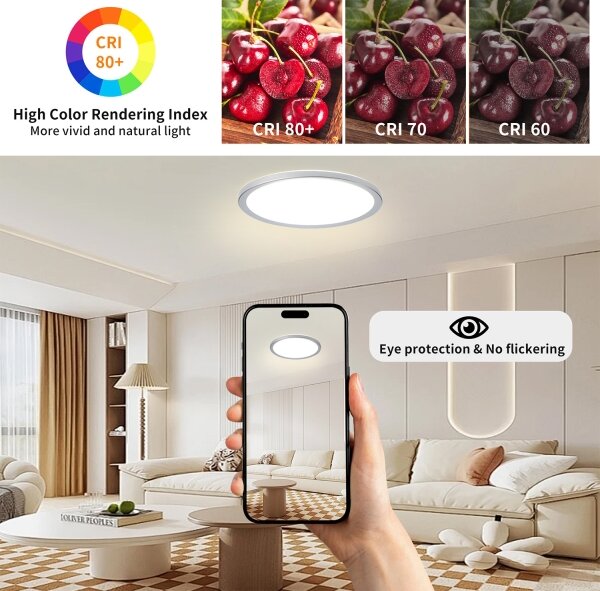 Brilagi - LED таванен плафон за баня ULTRA SLIM LED/24W/230V Ø 42 cm сребристо IP54