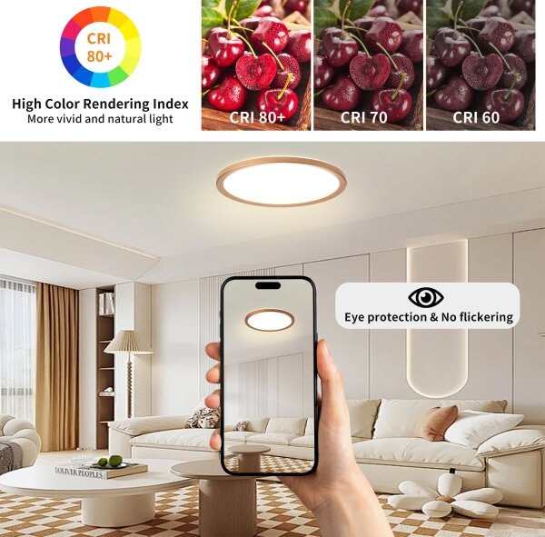 Brilagi - плафон за баня ULTRA SLIM LED/24W/230V Ø 42 см розово злато IP54
