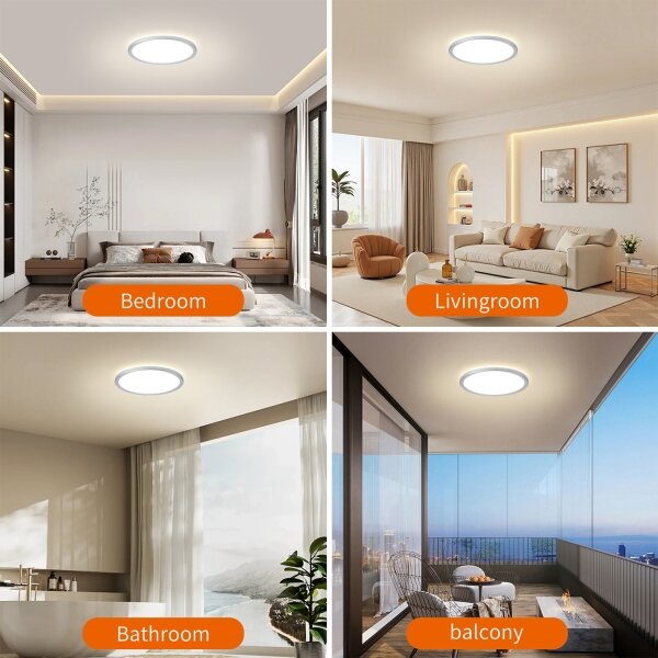 Brilagi - LED таванно осветително тяло за баня ULTRA SLIM LED/12W/230V Ø 22,5 см сребристо IP54
