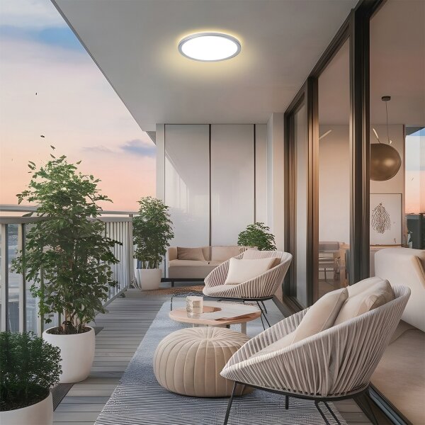 Brilagi - LED таванно осветително тяло за баня ULTRA SLIM LED/12W/230V Ø 22,5 см сребристо IP54