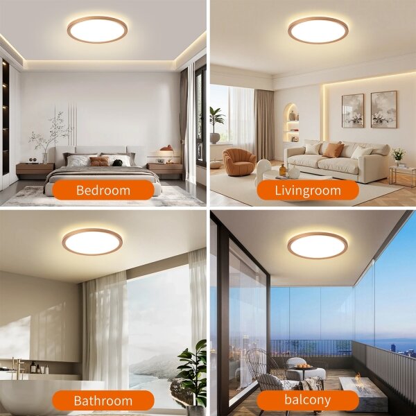 Brilagi - плафон за баня ULTRA SLIM LED/24W/230V Ø 42 см розово злато IP54