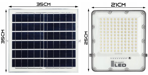 Димируем соларен LED прожектор LED/150W/3,2V 5000K 15000 mAh IP65 черен + дистанционно управление