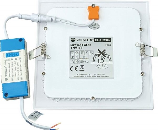 LED Лампа за окачен таван VEGA LED/12W/230V 2900/3900/5800K 17,5x17,5 см бял