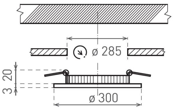 LED Лампа за окачен таван VEGA LED/24W/230V 2900/3900/5800K Ø 30 см бял