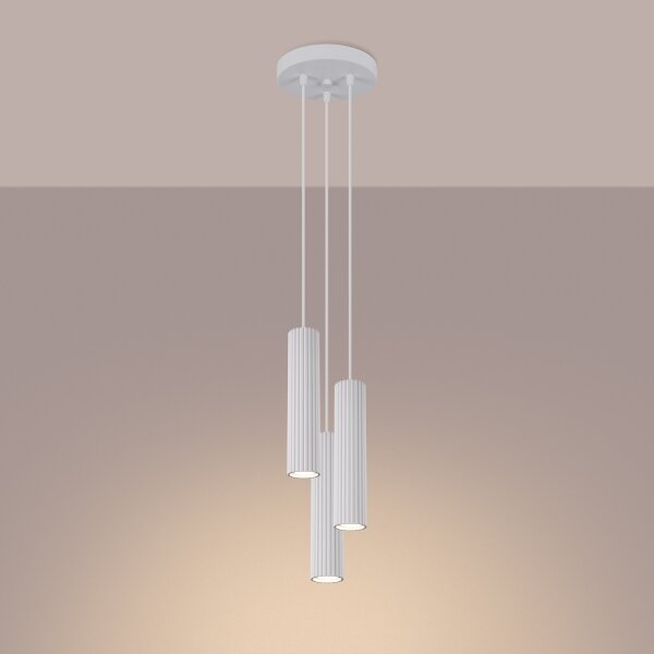 Sollux SL.1538 - Пендел KARBON 3xGU10/10W/230V бял