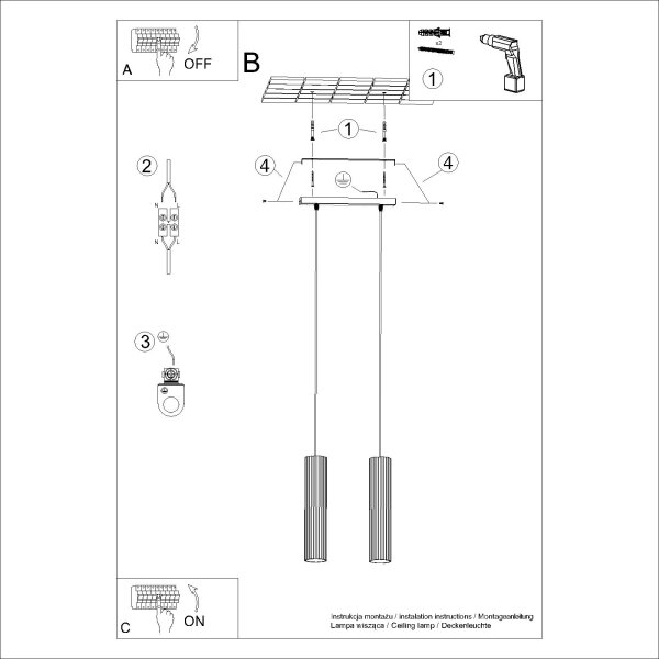 Sollux SL.1631 - Пендел KARBON 2xGU10/10W/230V червен