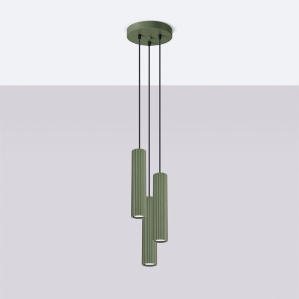 Sollux SL.1614 - Пендел KARBON 3xGU10/10W/230V зелен