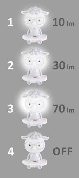 LED Димируема детска лампа LED/2,5W/230V сиво агънце