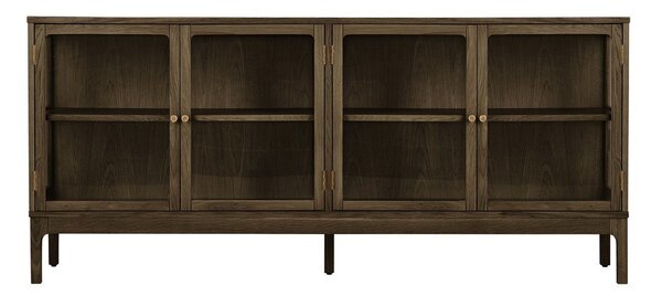 Тъмнокафява витрина от декор от дъб 180x80x40 cm Zamora – House Nordic
