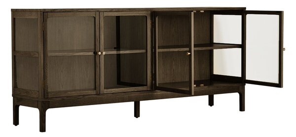 Тъмнокафява витрина от декор от дъб 180x80x40 cm Zamora – House Nordic