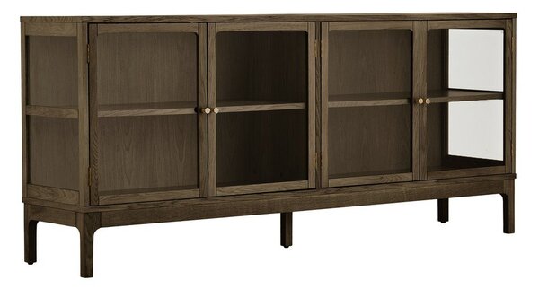 Тъмнокафява витрина от декор от дъб 180x80x40 cm Zamora – House Nordic