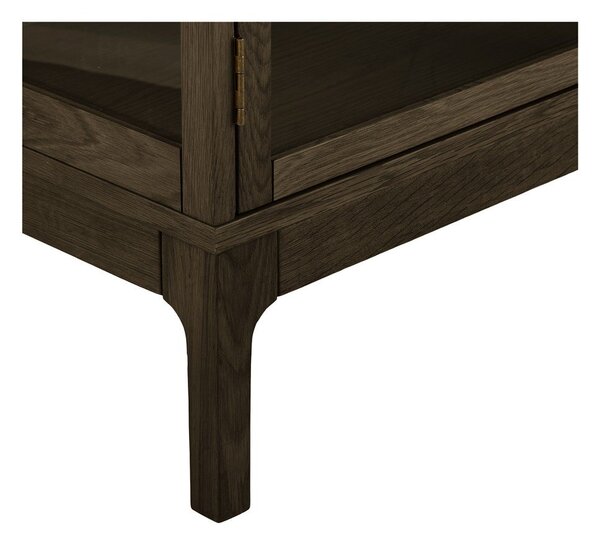 Тъмнокафява витрина от декор от дъб 180x80x40 cm Zamora – House Nordic