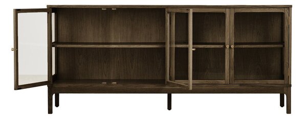 Тъмнокафява витрина от декор от дъб 180x80x40 cm Zamora – House Nordic