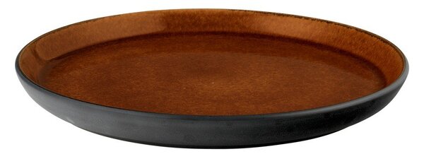 Черна/в кехлибарен цвят десертна глинена чиния ø 21 cm Gastro Black/Amber – Bitz