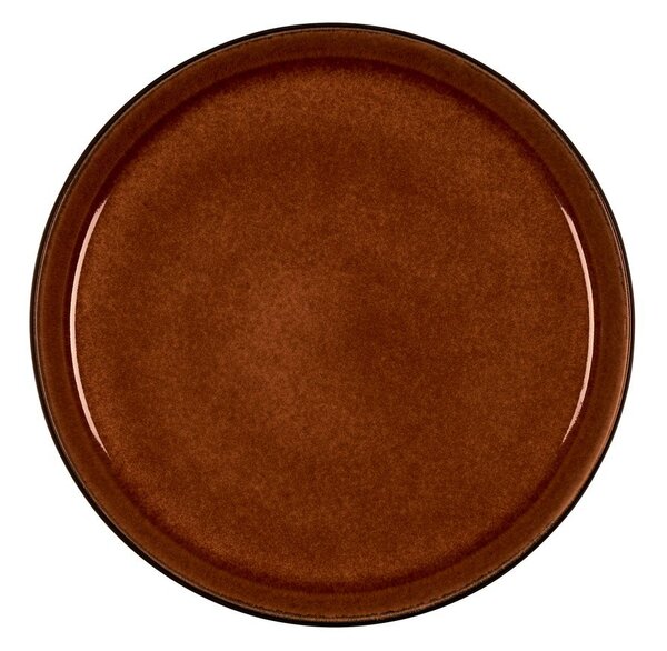 Черна/в кехлибарен цвят десертна глинена чиния ø 21 cm Gastro Black/Amber – Bitz