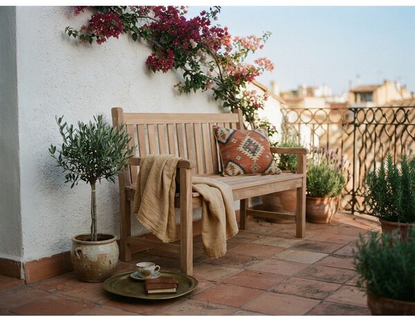 Градинска пейка от масивно дърво в естествен цвят Solo – Garden Pleasure