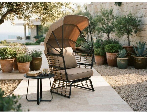 Бежово метално градинско кресло Paros – Garden Pleasure