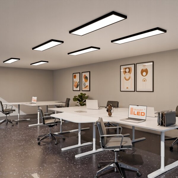 LED повърхностно монтиран панел LED/60W/230V 30x120 cm черен