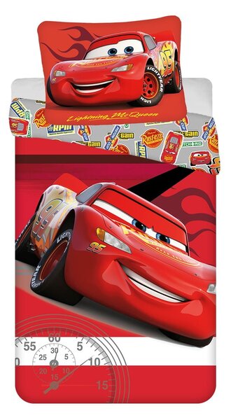 Червено единично памучно детско спално бельо 140x200 cm Cars "Legend" – Jerry Fabrics