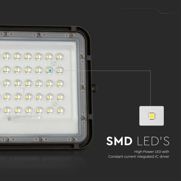 LED Екстериорен соларен прожектор LED/6W/3,2V IP65 4000K черен + д.у