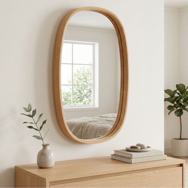 Дървено огледало Cloudy TopMebel в цвят дъб 38x4x55cm