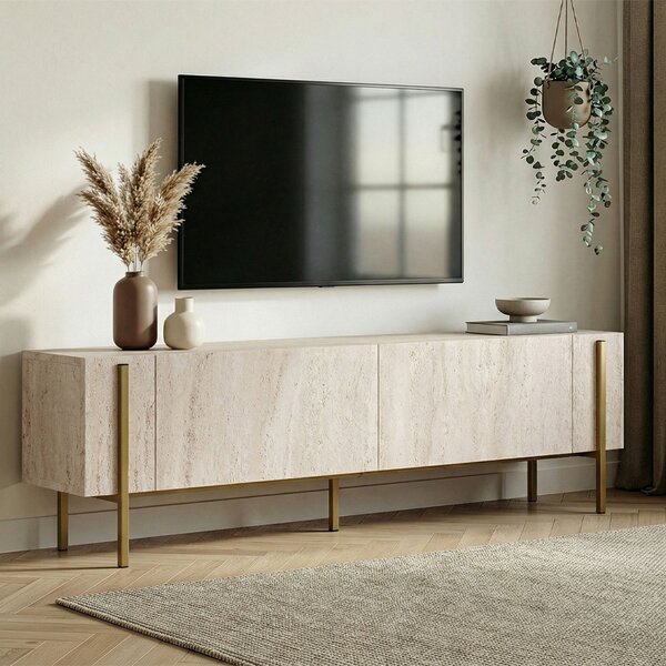 ТВ шкаф Nexus TopMebel от меламин в травертин - златист цвят 180x30x45.5cm