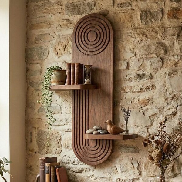 Artwill TopMebel стенен рафт от MDF в цвят венге, 46x13x70 см