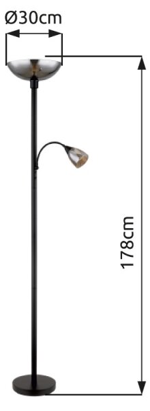 Globo 58903 - Лампион BLADE 1xE27/60W/230V + 1xE14/40W