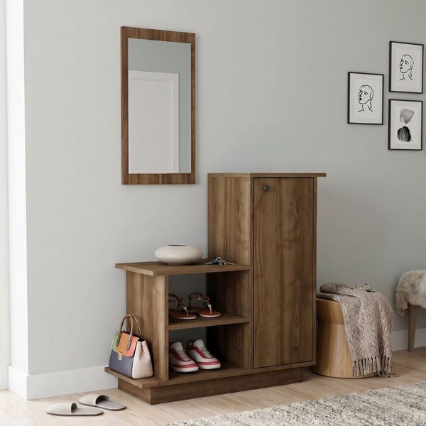 Меламиново обзавеждане за антре Cute Megapap, цвят орех, размери 90x35x95 см